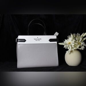 EUC Kate Spade Gray and Black Satchel Bag